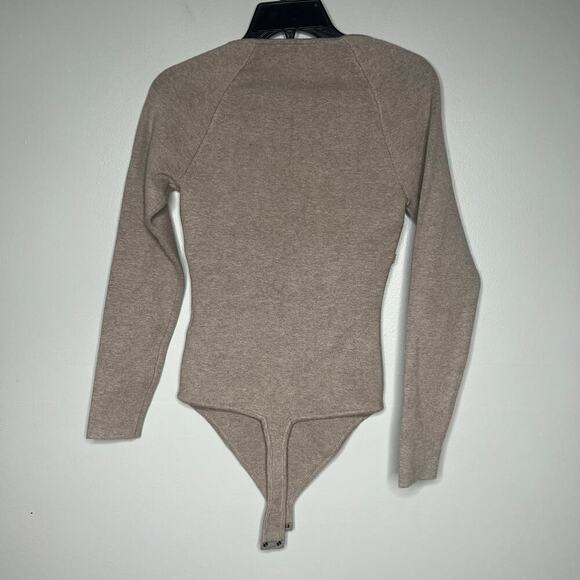 Abercrombie & Fitch Brown Ribbed Corset Sweetheart Neckline Bodysuit Size Medium - Picture 4 of 7